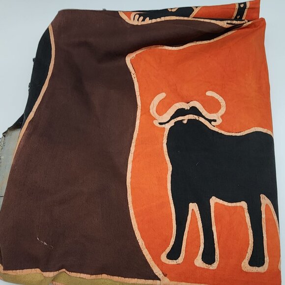 Batik Cotton Fabric Panel African Animal Tree of Life Safari Themed 80"x74" - Picture 8 of 10